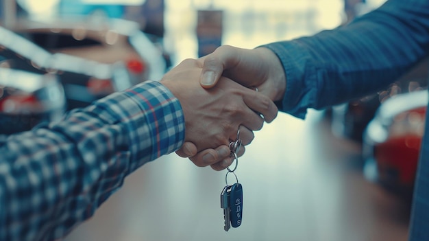 Remise des cles lors prise en charge vehicule par chauffeur professionnel